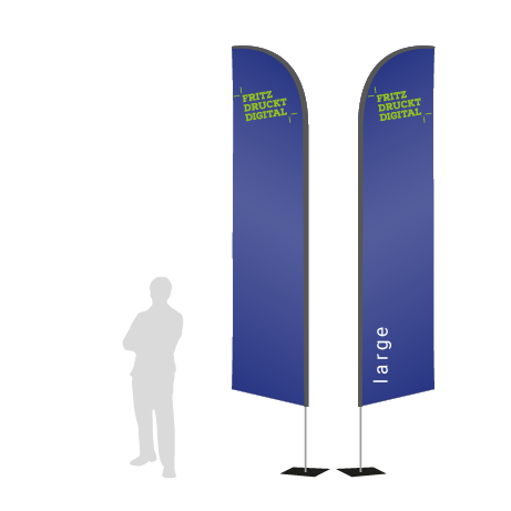 Beachflag Wind | Large (400 cm) | beidseitig bedruckt