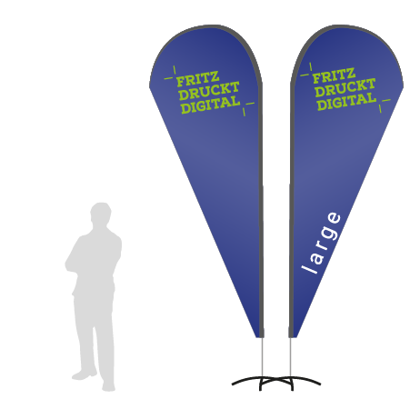 Beachflag Drop | Large (350 cm) | beidseitig bedruckt