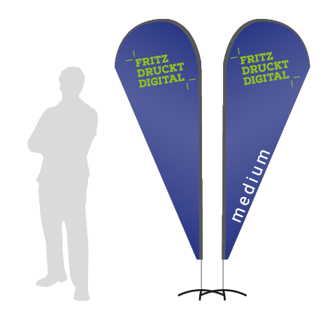 Beachflag Drop | Medium (280 cm) | beidseitig bedruckt